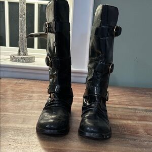 Zinc Black 3-buckle motorcycle boots